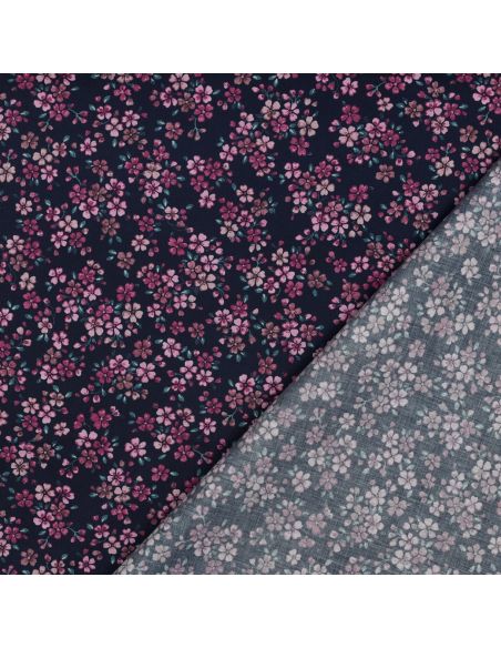 Tissu popeline de coton Eloïse - Bleu marine