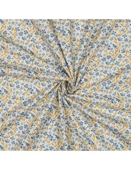 Tissu popeline de coton Romy - Bleu