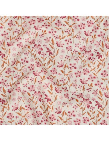 Tissu popeline de coton Romy - Rose