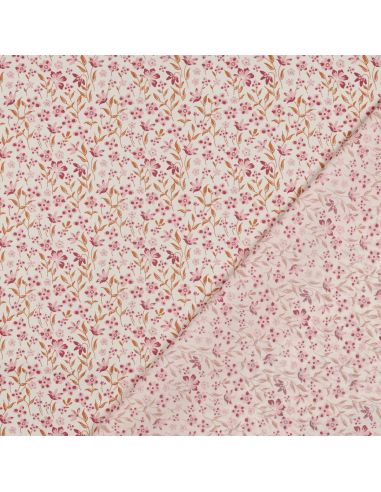 Tissu popeline de coton Romy - Rose