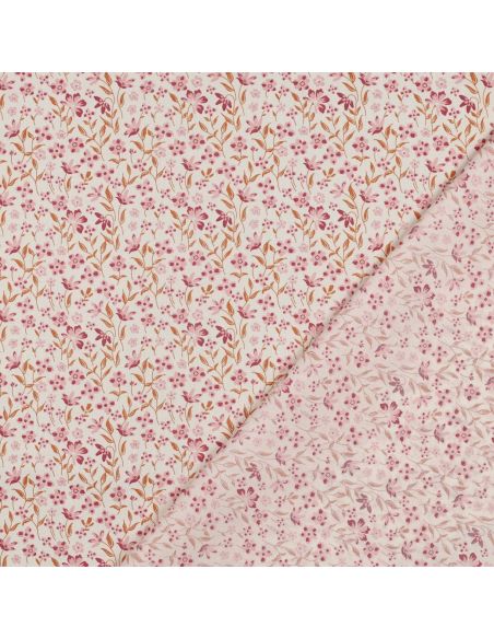 Tissu popeline de coton Romy - Rose