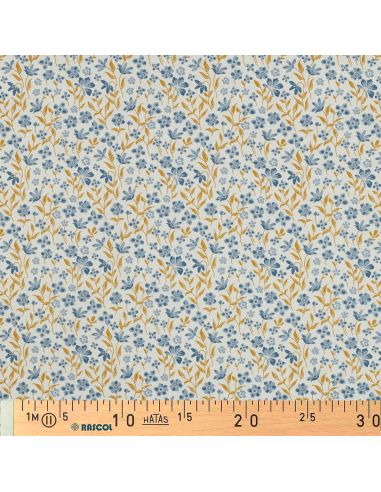 Tissu popeline de coton Romy - Bleu