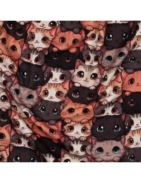 Tissu jersey imprimé - Chats