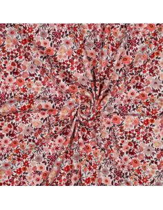 Tissu jersey coton maille côtelé - Romantique rouge