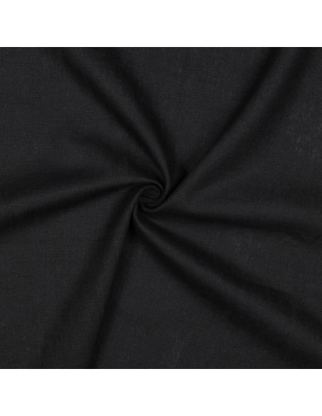 Tissu lin coton - Noir
