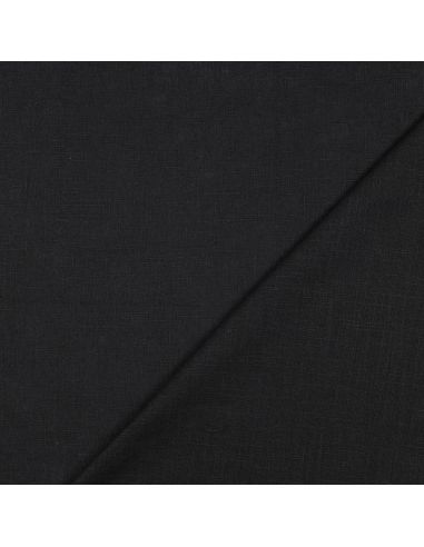 Tissu lin coton - Noir