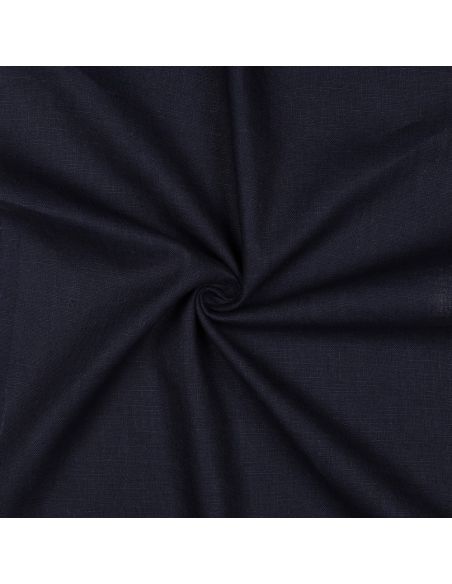 Tissu lin coton - Bleu marine