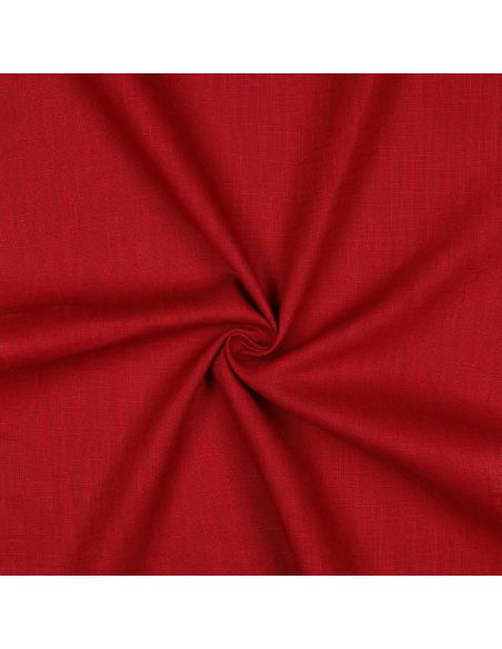 Tissu lin coton - Rouge carmin
