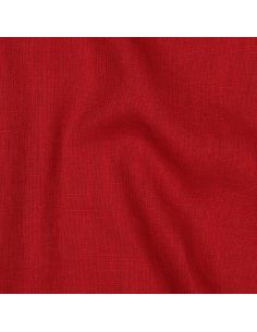 Tissu lin coton - Rouge carmin 2