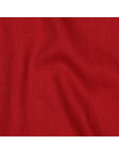 Tissu lin coton - Rouge carmin