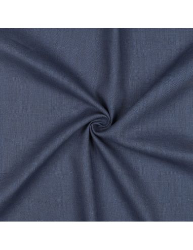 Tissu lin coton - Bleu jeans