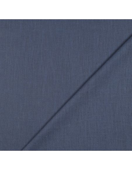 Tissu lin coton - Bleu jeans
