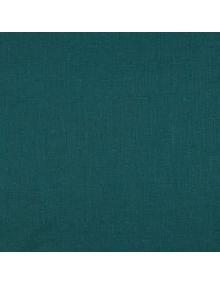 Tissu lin coton lavé - Bleu pétrole