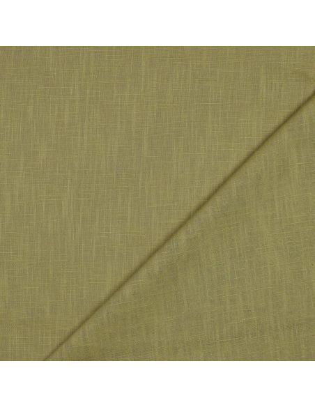Tissu lin coton lavé - Kaki clair