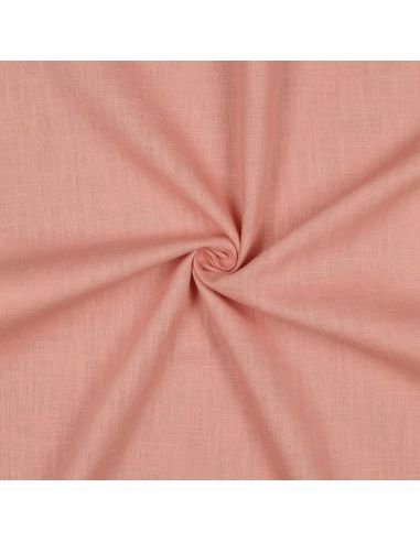 Tissu lin coton lavé - Vieux rose