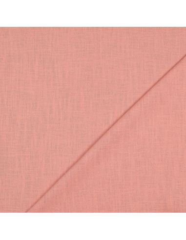 Tissu lin coton lavé - Vieux rose