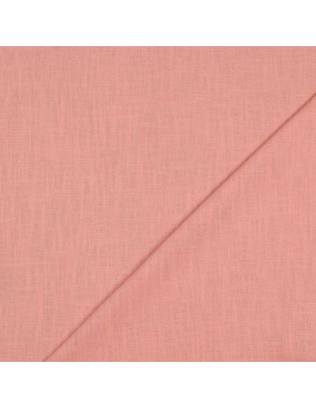 Tissu lin coton lavé - Vieux rose