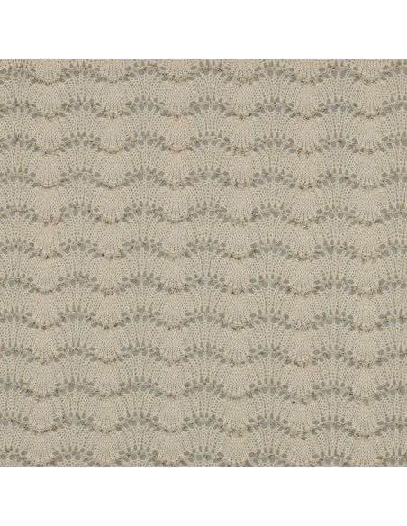 Tissu maille tricot Jacquard lurex - Écru
