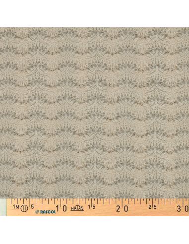 Tissu maille tricot Jacquard lurex - Écru
