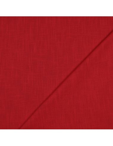 Tissu lin coton lavé - Rouge