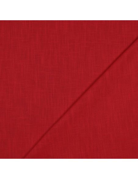 Tissu lin coton lavé - Rouge