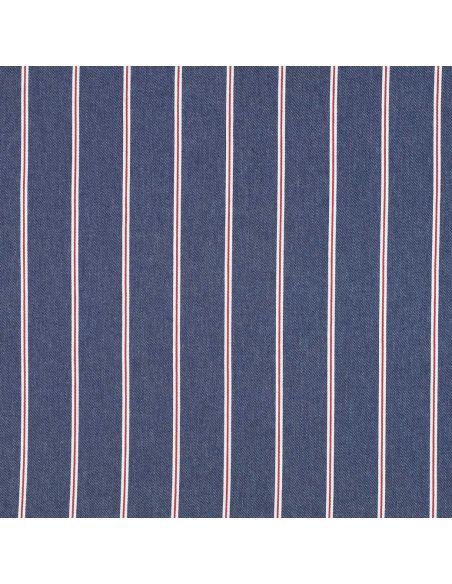 Tissu Denim léger à rayures larges - Bleu moyen