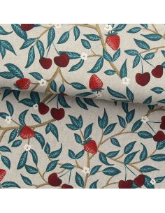 Toile de coton canvas - Cerises et fraises