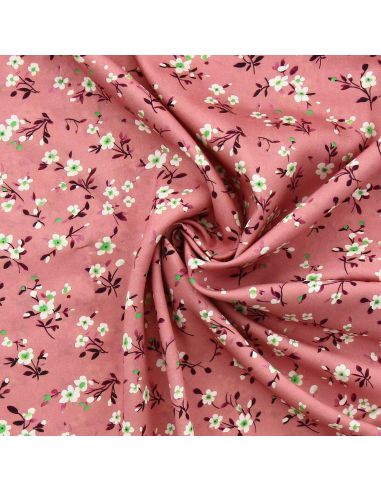 Tissu viscose Rosier sauvage - Bois de rose