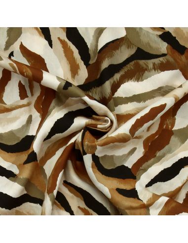 Tissu viscose Abstrait - Fauve et beige