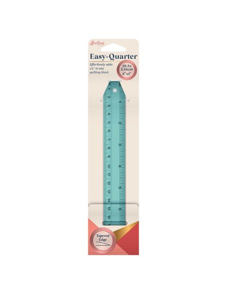 Règle rectangle quilting 20,3 cm x 2,54 cm Easy-Eighth - Turquoise