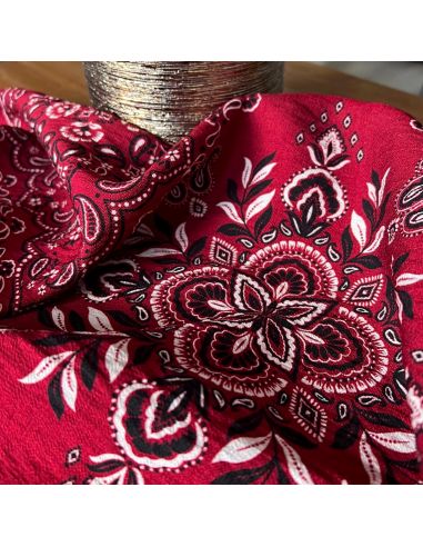 Tissu bandana viscose flammé Scarlett - My Dress Made