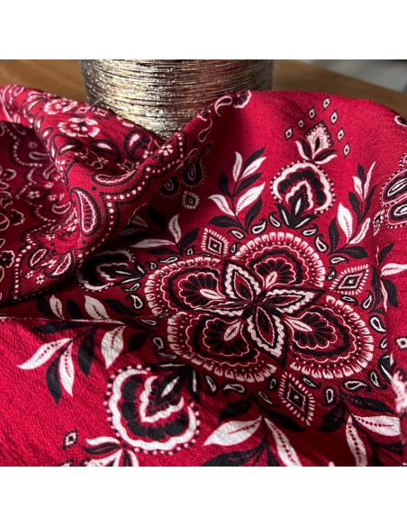 Tissu bandana viscose flammé Scarlett - My Dress Made