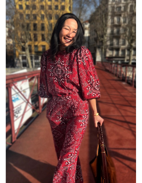 Tissu bandana viscose flammé Scarlett - My Dress Made