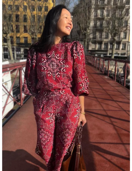 Tissu bandana viscose flammé Scarlett - My Dress Made