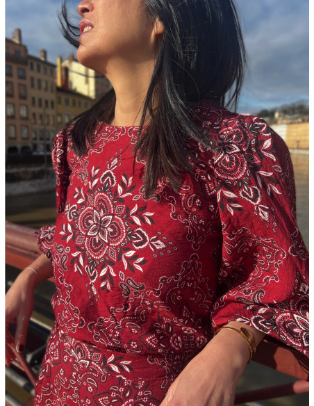 Tissu bandana viscose flammé Scarlett - My Dress Made