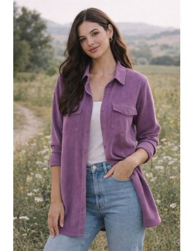 Tissu tencel effet peau de pêche - Mauve