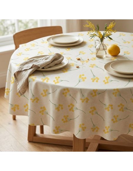 Toile cirée Captain Cook Mimosi - Vanille