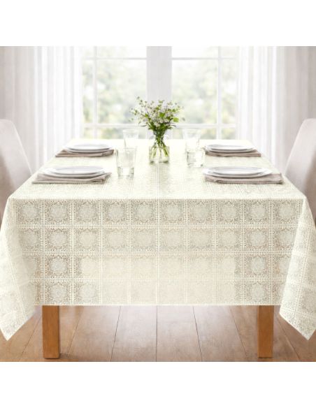 Nappe toile cirée Captain Cook Loredana - Crème