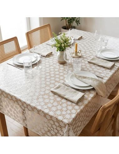 Nappe toile cirée Captain Cook Daisy - Blanc