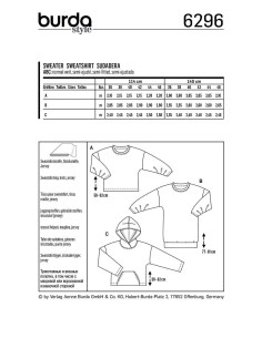 Patron de sweat-shirt - Burda 6296 2