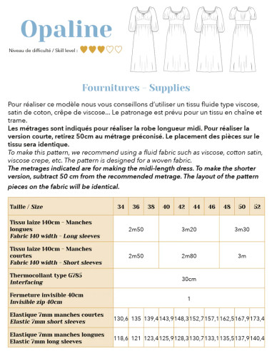 Patron de robe - Opaline - Lise Tailor