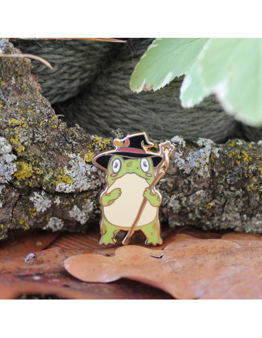 Pin's support de marqueur de maille - L'assistant de la sorcière - Grenouille