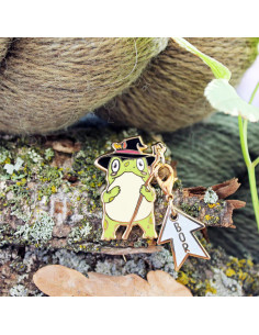 Pin's support de marqueur de maille - L'assistant de la sorcière - Grenouille 2