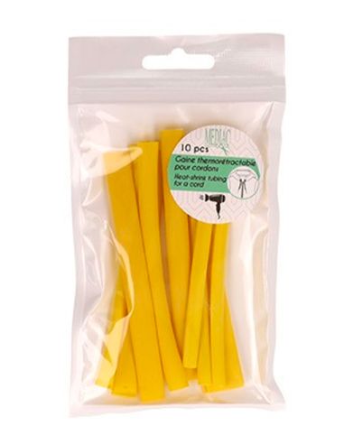 Lot de 10 gaines thermorétractable pour cordon - Jaune