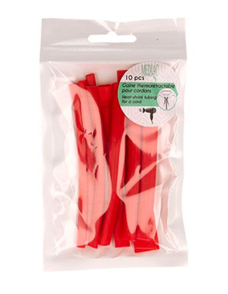 Lot de 10 gaines thermorétractable pour cordon - Rouge
