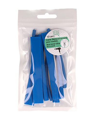 Lot de 10 gaines thermorétractable pour cordon - Bleu