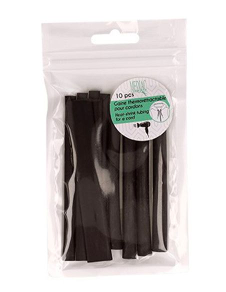 Lot de 10 gaines thermorétractable pour cordon - Noir