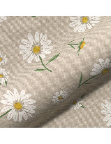 Toile de coton canvas premium - Marguerites