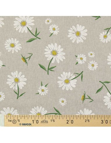Toile de coton canvas premium - Marguerites