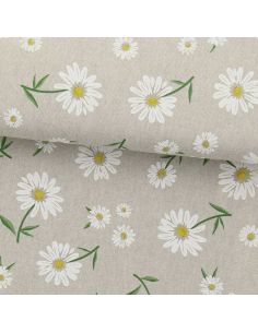 Toile de coton canvas premium - Marguerites